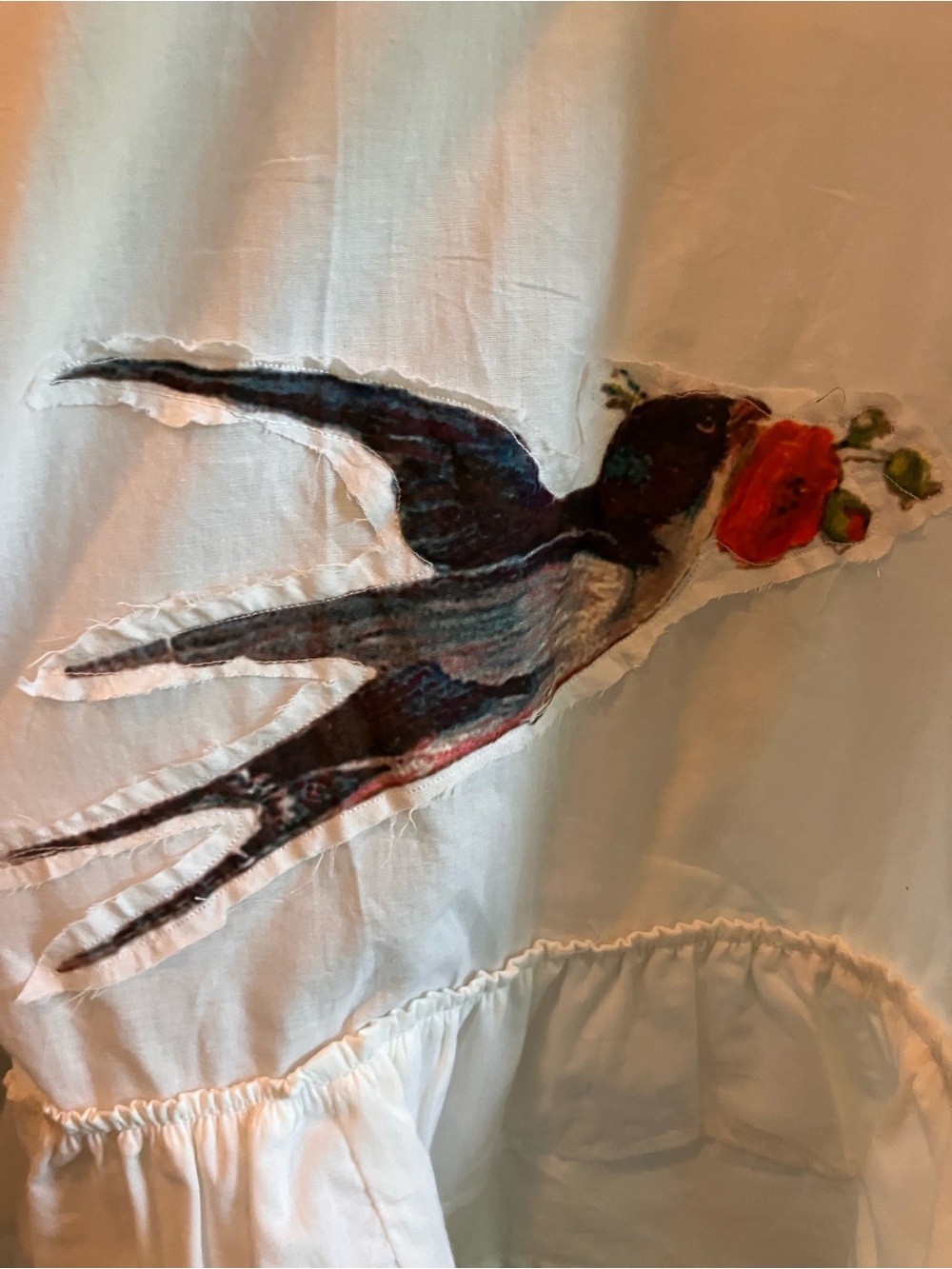 Indi & Sai Bird and Floral Romantic White Draw String Bloomers, NWOT - Picture 6 of 13